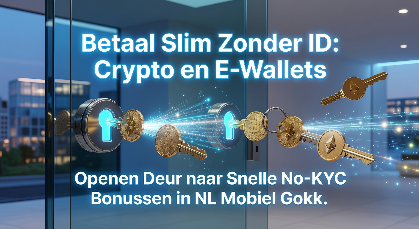 Grafiek met stijgende lijnen van crypto- en e-wallet transacties in Nederlandse mobiele gokapps, met bonus icons en Nederlandse vlag