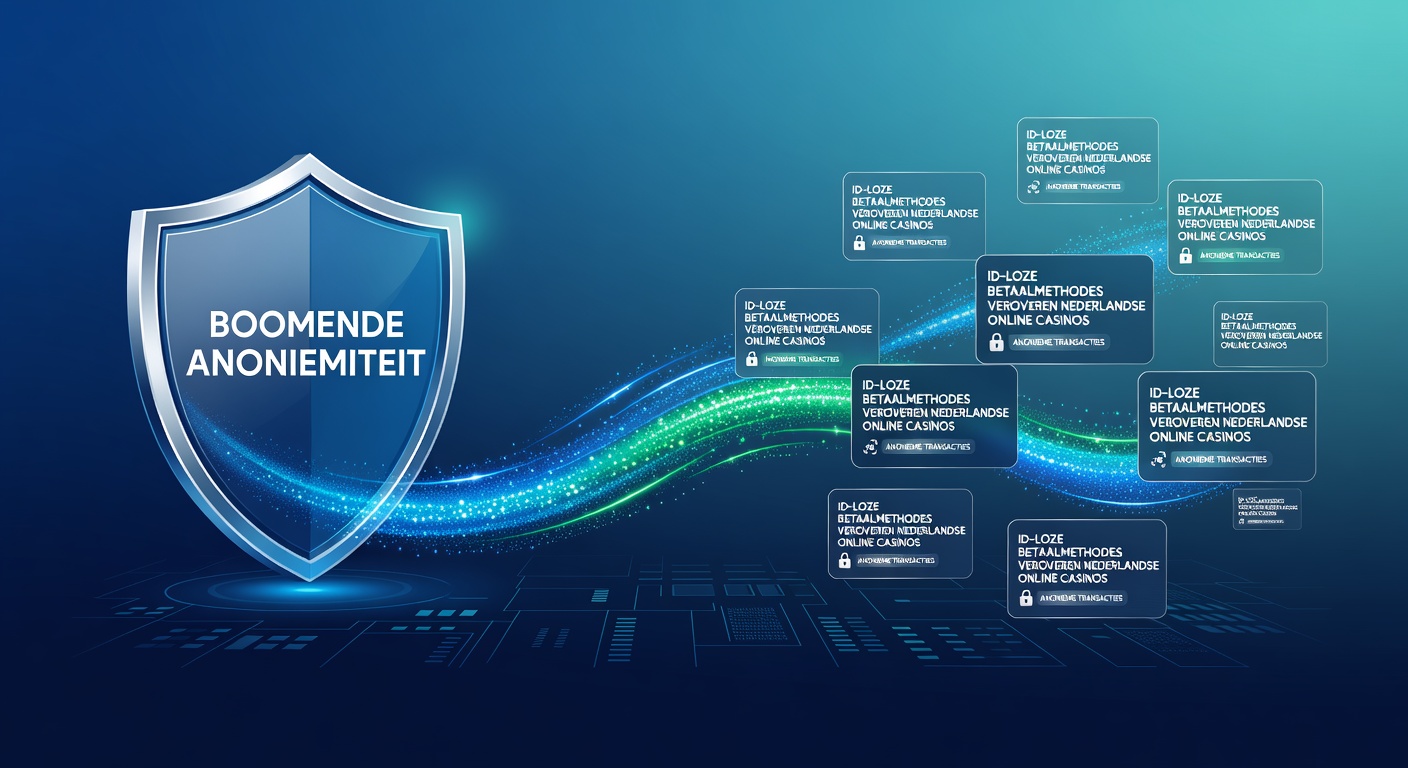 Schermafbeelding van een Nederlands online casino dashboard met crypto-stortingsopties, tonend snelle no-ID transacties en live dealer spellen