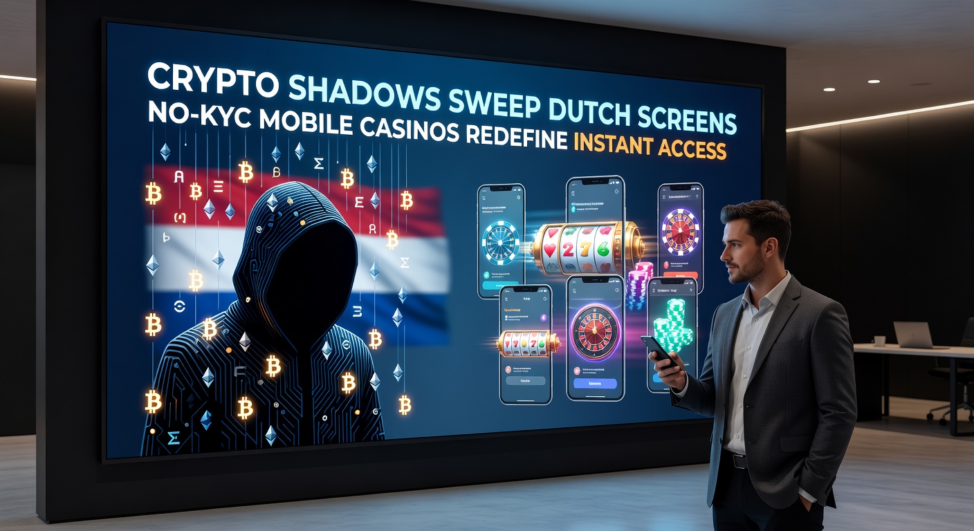Grafiek met stijgende crypto-transacties in Nederlandse no-KYC casinos, met schaduwrijke wallet-iconen op mobiel scherm