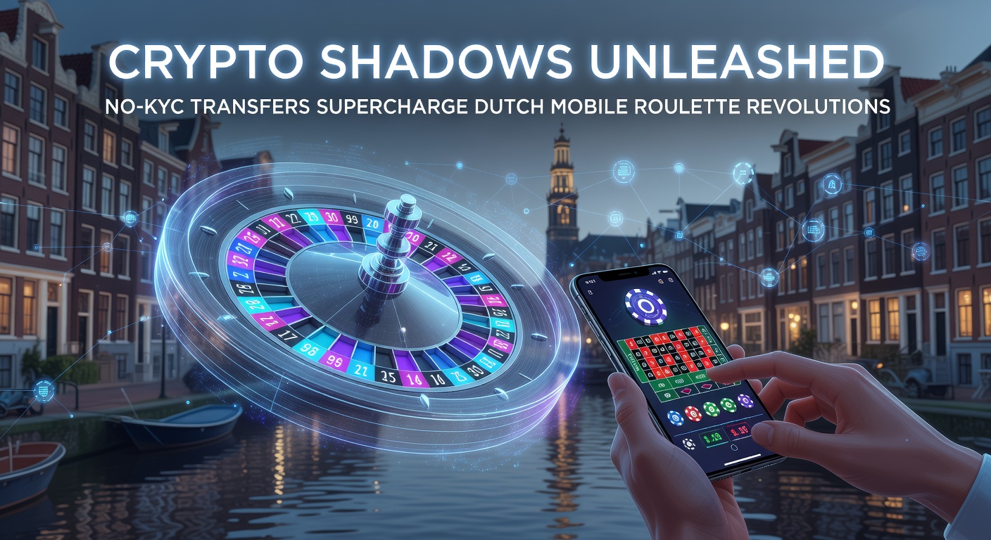 Grafiek met stijgende lijnen van crypto-transacties en mobiele roulette-gebruikers in Nederland, met roulettesymbool en blockchain-icoontjes