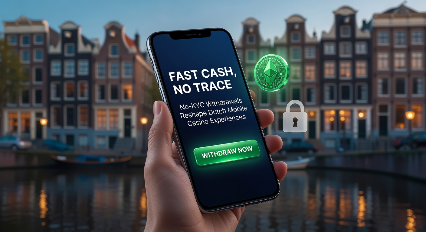 Smartphone met crypto wallet en casino app op een Nederlands straatje, symboliserend snelle anonieme uitbetalingen