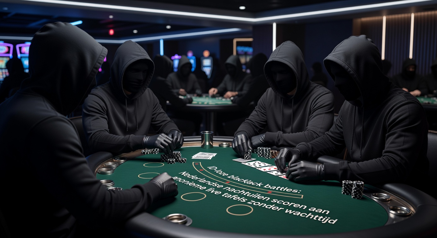Actievol moment aan een anonieme live blackjack tafel met Nederlandse nachtspeler die een blackjack haalt, kaarten en chips in beeld